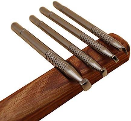 Leather Stamping Tool 304 Stainless Steel Professional Stamp Tools Leather Edge Punch Carving DIY LeatherCrafts (Full Set, 1pcs (XS+S+M+L))