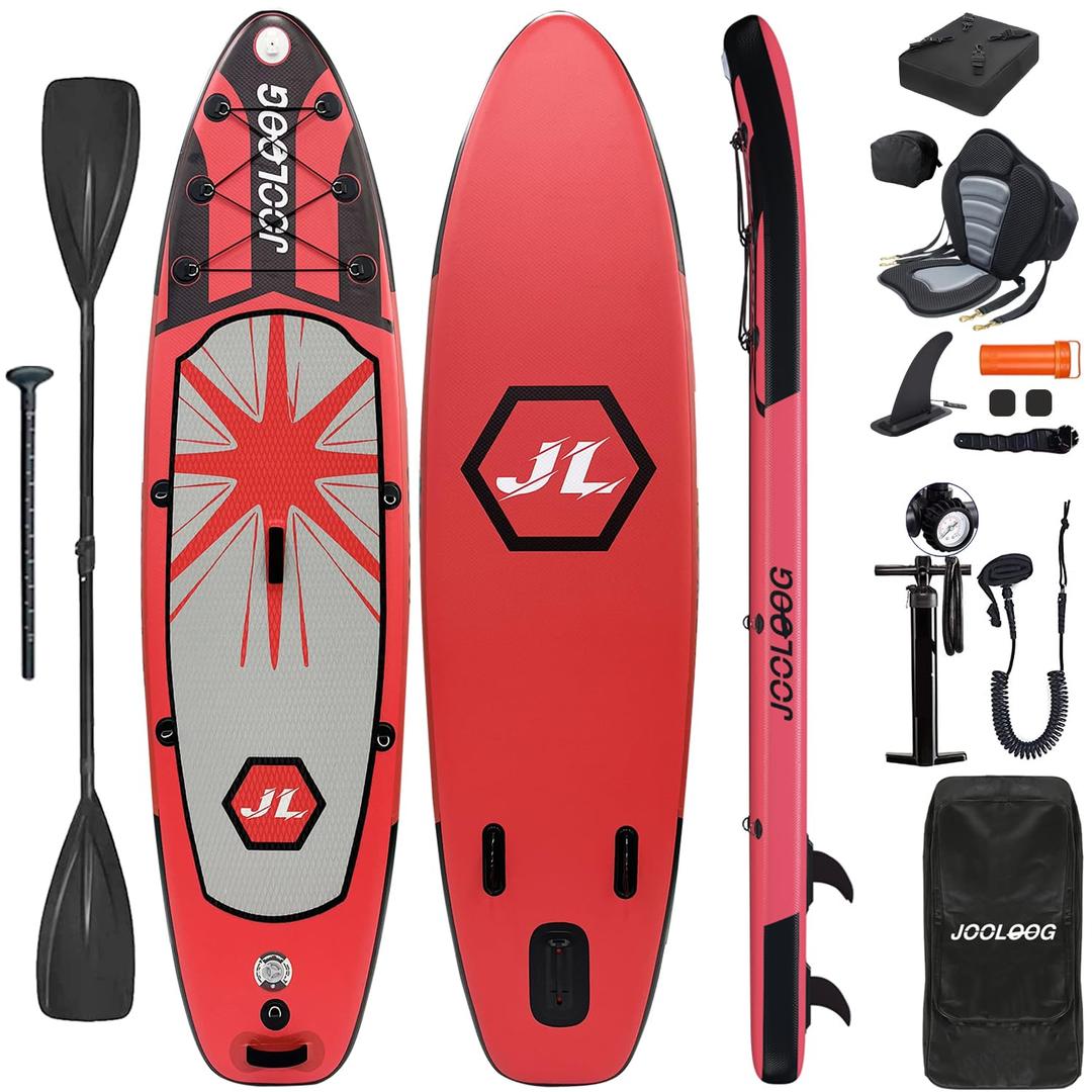 JOOLOOG Inflatable Stand Up Paddle Board with Seat for Adults 10'6" SUP