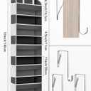 TAHAVICE 1 Pack Over The Door Organizer Storage, Hanging Organizer Closet with 5 Large Pockets 10 Mesh Pockets, 44 lbs Weight Capacity, Behind Door Storage for Nursery Bedroom Bathroom (Dark Grey)