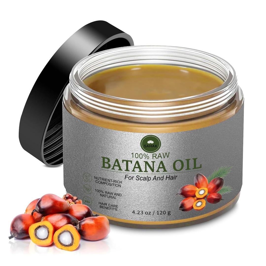 2 x Raw Batana Oil for Hair Growth - From Honduras, Dr Sebi,100% Pure Batana Hair Mask, Scalp Oil Prevents Hair Loss Wild Growth Hair Oil Increases Hair Thickness - 4.23 fl oz