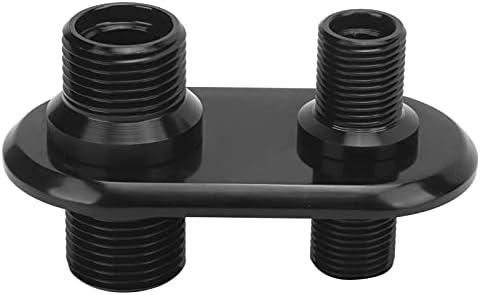 A/C Bulkhead, Car 2?Port Air Conditioner Bulkhead Connector Universal Modification Replacement for Hot Rod(black)
