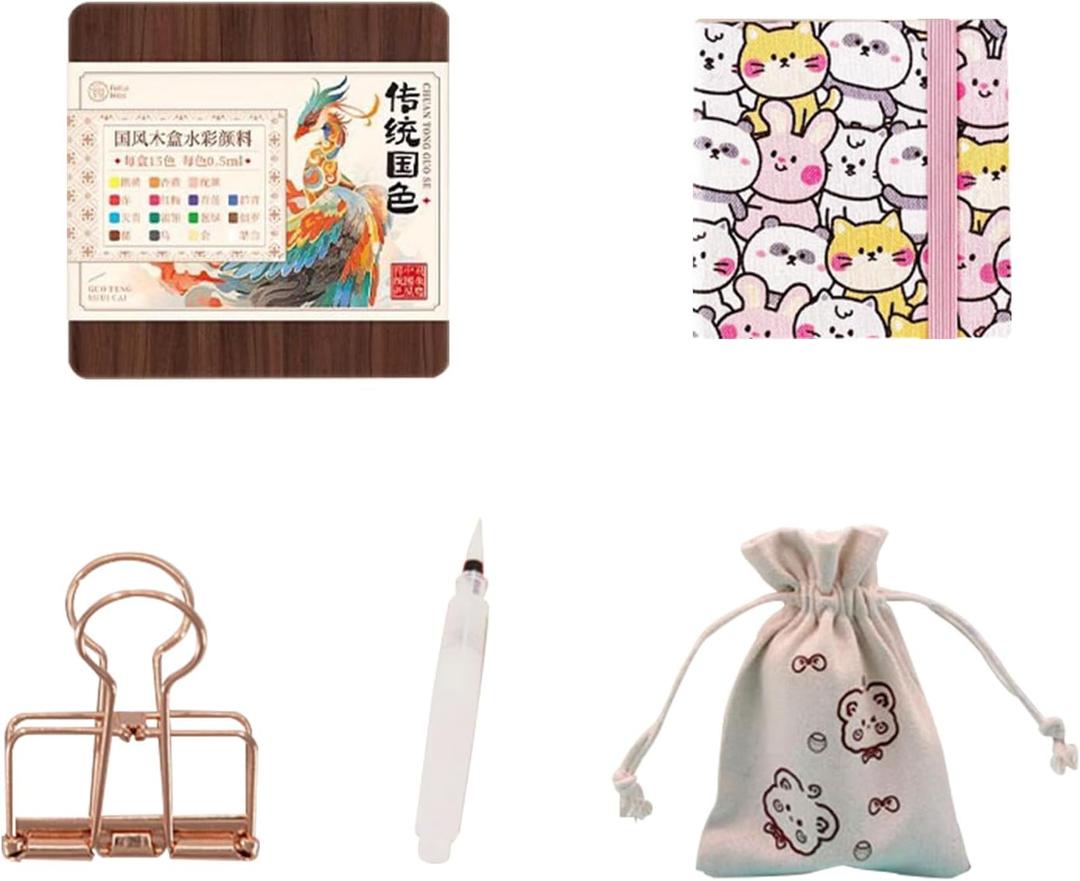 Watercolor Travel Set, New Palette Travel Set Mini Watercolor Paint Set, Upgrade Travel Set Mini Portable Watercolor Travel Set (Bear)