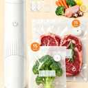 1800mAh Compact Vacuum Sealer for Food, 80kPa Powerful Handheld Vacuum Sealer Machine with 30 Reusable Bags, LCD-Display, Visible Water Tank, Portable Cordless Food Sealer for Meal Prep