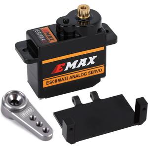 INJORA RC Servo Steering Servo with Servo Mount and Horn for RC Car Boat Model Parts Axial SCX24 Upgrade Parts (Grey)