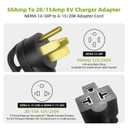 NEMA 14-50P to 6-20/15R & 5-20/15R EV Charger Adapter 50 Amp to 20 Amp 240V to 120V Heavy Duty 10 AWG