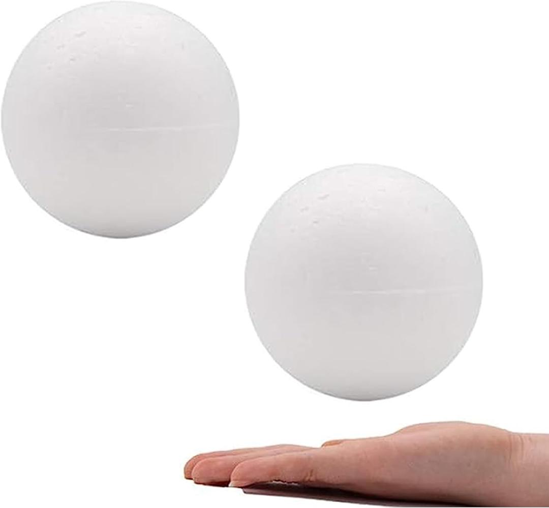 Crafare 4 Inch 2 Pack Foam Balls for Crafts White Polystyrene Round Foam Balls for Art Household DIY School Projects Party Ornaments Decoration