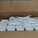 Evelyne Garden Border Edging: Wooden Fence Design - 8pcs White Yard Landscaping Fence Liner Lawn Edge Barrier - 10ft Kit of Decorative Lawn Landscape Panels Elements -Landscaping Edging-GMT-10374-D08