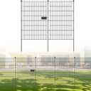 No Dig Fence Tall Garden Fence, 5 Panels Dog Fence Animal Barrier, Arched Flower Bed Edging Ornamental Wire Border for Yard Patio (5 Panels - 30 in(H) X 10 ft(L) - with Gate)