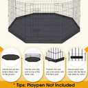 Dog Pet Playpen 8 Panel 24 Inch with Bottom Pad for Small Medium Pets Indoor Outdoor (Black Bottom Pad)