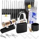 Solid Brass Combination Lock Set Kit with Keys Outdoor Solid Brass Keyed Picking Waterproof Lock Kit with Keys Pick for Shed, Gate, School Gym Locker, Fence, Toolbox, Hasp Storage KSV3968