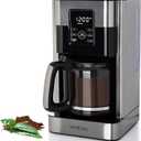 Mixpresso 12-Cup Drip Coffee Maker With Lcd Touch Display, Programmable Coffee Pot Machine, Borosilicate Glass Carafe, Anti-Drip System, Stainless Steel & Black Electric Coffee Maker