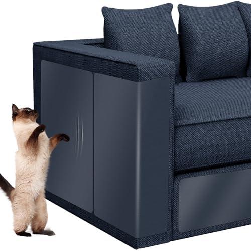 MAICOBI Cat Scratch Furniture Protector 12-Pack – Clear Self-Adhesive Couch Guards – Anti-Scratch Deterrent for Sofa and Upholstery（6+6=12）