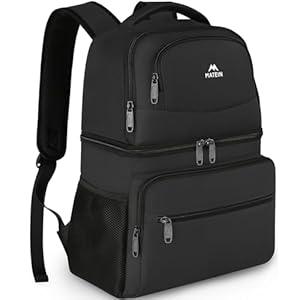 MATEIN Cooler Backpack, 26 Cans Insulated Lunch Backpack for Men Women, Leakproof Double Layer Lunch Cooler Bag Lightweight Soft Lunch Backpack with Cooler Compartment, Beach Camping Hiking Beer Gifts
