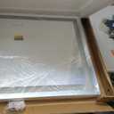 Hasipu Vanity Mirror with Lights, 32" x 22" LED Makeup Mirror, Lighted Makeup Mirror with Dimmable 3 Modes, Touch Screen Control Vanity Mirror Square White