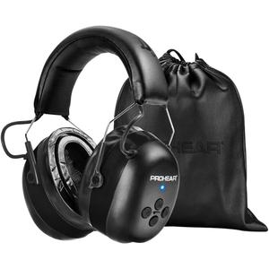 PROHEAR 037 Gel Ear Pads Bluetooth 6.0 Hearing Protection Headphones,1500mAh Rechargeable Battery for 120H Playtime Perfect for Mowing Workshops Snowblowing - Black