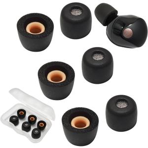 Luckvan Memory Foam Eartips for Sony WF-1000XM5 Cotton Filter Earbuds Tips for WF-1000XM5 WF-1000XM4 fit in Case Small Ear Tips 3 Pairs Black