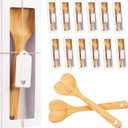 12 Set Heart Shaped Wooden Spoon Wedding Favor for Guests Bridal Shower Favors 11.8 Inch Bamboo Heart Spoons with Rope Gift Box and Tags for Guests Wedding Souvenir Bridal Shower Party