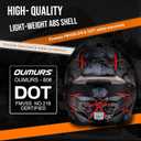 OUMURS Adult ATV Dirt Bike Helmet with Gloves & Mask Adjustable Sun Visor Motorcycle Adult Helmet Off-Road Motocross Downhill Moped MX for Unisex-Adult-Red Skull, L
