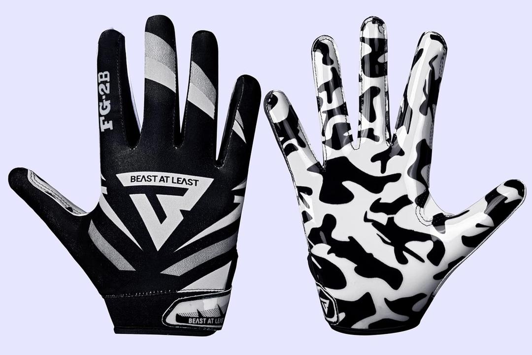 Youth Football Gloves, Sticky Wide Receiver Gloves for Kids & Adults, Flag Football Gloves with Enhanced Silicone Grip for Men Women, Breathable Football Gloves 