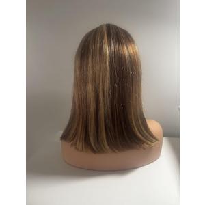 13 * 4 Lace Front Bob Wigs Human Hair 14 Inch Straight 4/27 Highlight Pre-Plucked Glueless Wig For Women