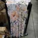 Plus Size Maxi Dress for Women V Neck Flowy Dresses with Pockets for Wedding Guest Church L