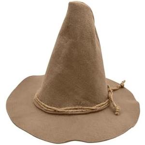 Nicky Bigs Novelties Witch Wizard Hat for Adults, Felt Oktoberfest Hat, Scarecrow Hats Costumes Accessory, Brown 