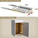 1 Pack Expandable Pull Out Cabinet OrganizerSide Mounting 12.3~18.5"x22.5"Cabinet Pull Out Shelves, Expandable Slide Out Spice Rack for Kitchen Bathroom Office
