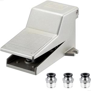 Pneumatic Foot Pedal Valve Kit, 1/4" NPT 5 Way 2 Position Nonslip Air Control Switch 4F210-08