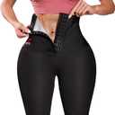 KUMAYES Sauna Sweat Pants for Women High Waist Slimming Shorts Compression Thermo Workout Exercise Body Shaper Thighs (Large, Black)