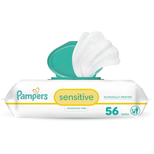 Pampers Sensitive Wipes, 56 Count, 11 Packs