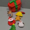 TOYSYM My First Plush Christmas Box Plush Playset 7PCS Plushies Gingerbread Bell Santa Claus Christmas Tree Snowman Elk with Mirror Plushy for Girls Boys