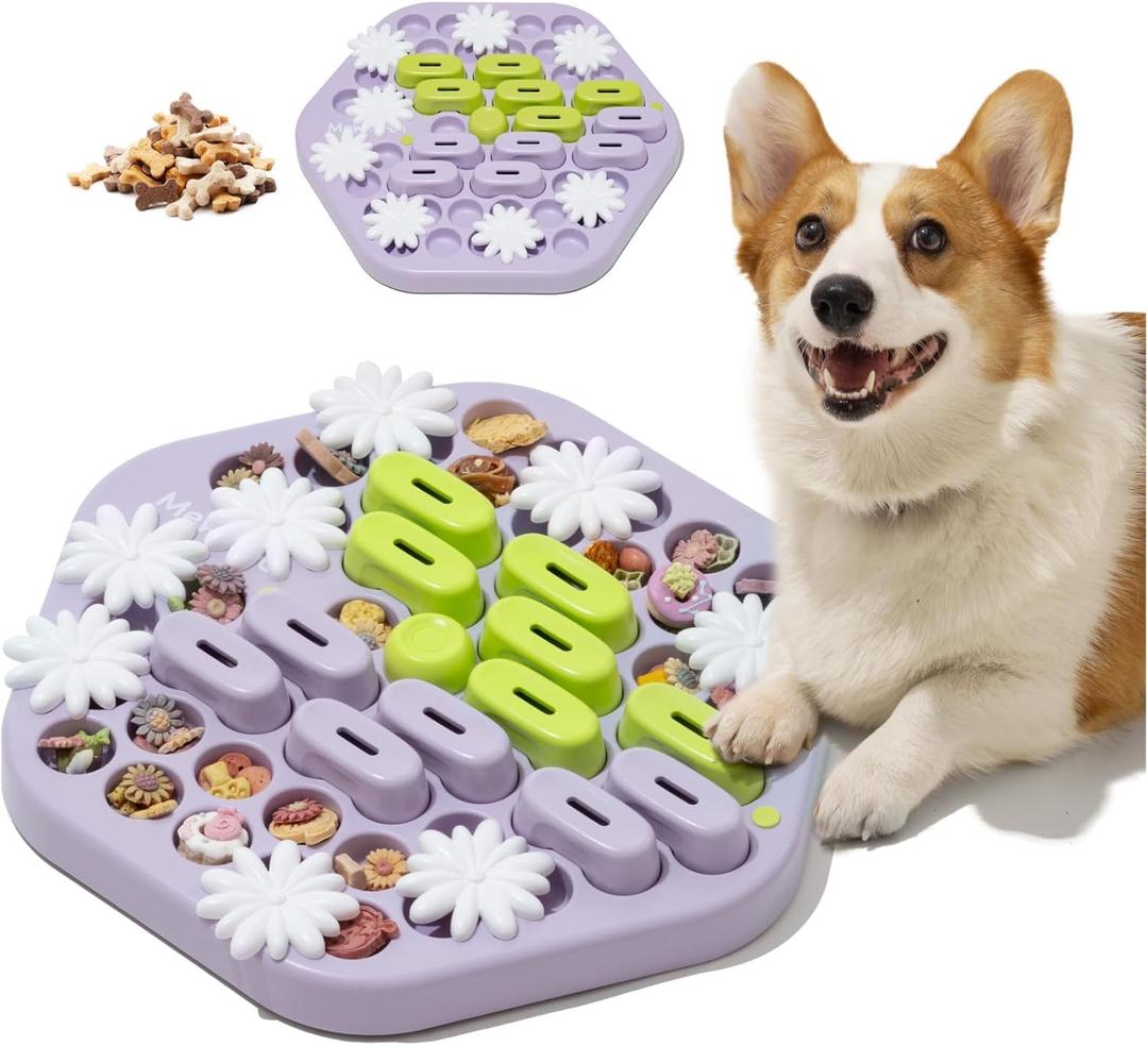 MEWOOFUN Dog Puzzle Toy for Smart Dogs, Level 3 Enrichment Toys for Pets IQ Training, Cat Slow Feeder Interactive Toys Cat Treat Puzzle for All Breeds (Two-Color Feeder)