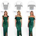 Popilush Womens Off the Shoulder Shapewear Dress Multi Way Wear Long Formal Cocktail Wedding Guest Dresses (Green, XL)