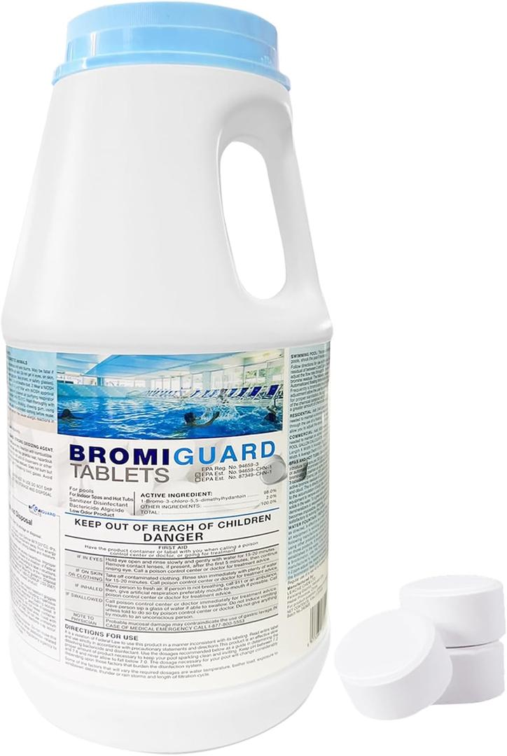 Bromine Tablets 1 Inch 4 Lbs for Spa Hot Tub Chemical Tabs | 1" Brominating Tablets Spa & Hot Tub Chemical Sanitizer
