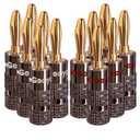 Banana Plugs for Speaker Wire - 24K Gold Plated Banana Adapter Connector(6 Pairs/12 pcs)