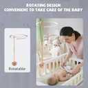 Baby Crib Mobile Arm,HBM 28-33inch Wooden Mobile Arm for Crib Mobile Hanger for Crib Baby Girl Nursery Decor