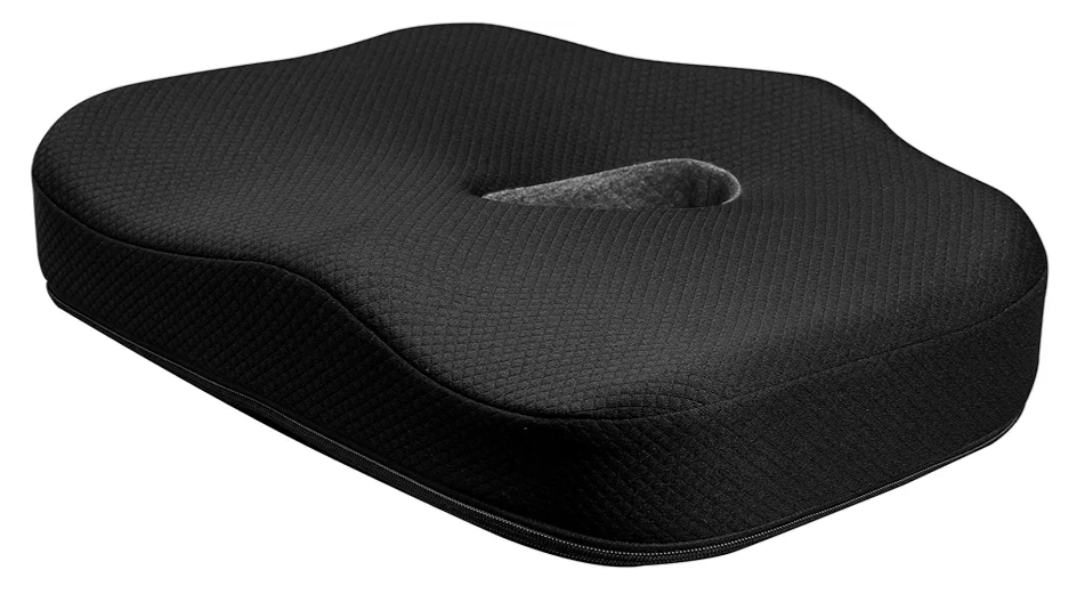 Type S Smoothing Premium Comfort Memory Foam Seat Cushion - Ergonomic Back Pain Relief for Coccyx Tailbone Sciatica Back Pain Relief for Office Chairs Gaming Chairs Car Seats Wheelchairs Chair Pad