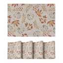 Artoid Mode Maple Leaves Fall Vinyl Placemats Set of 4, Wipeable Colorful Printing PVC Place Mats for Party Kitchen Dining Decor, Beige