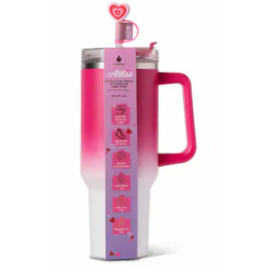 Manna Valentines™ Atlas Tumbler Stainless Steel - Pink Ombre
Water Tumbler with Protective Straw Topper 40 Oz