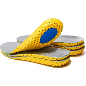 XINIFOOT 3 Pairs Elastic Shock Absorbing Shoe Insoles Breathable Honeycomb Sneaker Inserts Sports Shoe Insole Replacement Insoles for Men (Men Us(8-12), Yellow)