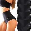 FINETOO Light Tummy Control Underwear Women High Waisted Briefs Plus Size Shapewear Under Dress Ladies Panties S-XXXL