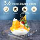 Zhehao 100 Pcs Plastic Dessert Appetizer Plates Disposable, 3.6 x 3.6 Inch Small Square Plastic Dessert Cake Snack Plate for Wedding Birthday Bridal Baby Shower All Occasion Party (Clear)