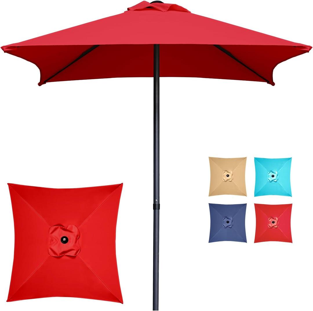 4.9ft Mini Square Patio Umbrella - UV 50+ Waterproof & Easy Setup | Outdoor Table Umbrella for Deck, Balcony, Garden, Lawn, Backyard, Market