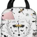 Fourth Dragon Wing Lunch Box Reusable Lunch Bag Men Women Adult Insulated LunchBox for Work Picnic Hiking Beach (White)