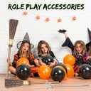 12 Pcs Halloween Witch Party Decorations Include 6 Fairy Wands 6 Witch Brooms for Pink and Green Halloween Cosplay Fans Party Dress Decor Photography Background Photo Booth Props Decor