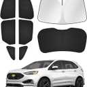 Canvcle Sunshades for Ford Edge 2015-2024 Accessories Windshield Sun Shade Side Rear Window Shade Cover Sun Visor Shield Privacy Protection Keep Vehicle Cool Black 8PCS