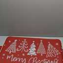 Tailus Merry Christmas Tree Red Kitchen Rugs Set of 2, Xmas Pine Trees Snowflake Floor Mats Decor, Winter Holiday Door Mat Home Decorations  17x29 and 17x47 Inches