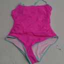 Eomenie Women's One Piece Swimsuit Tummy Control Slimming Bathing Suit Color Block Spaghetti Strap 1 Piece Swim Suit Swimwear, L