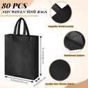 Amylove 80 Pcs Non Woven Tote Bags Bulk Large Reusable Gift Bag Reusable Grocery Bags, 15 x 11. 8 x 4 Inches