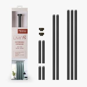 Sheffield Home Curtain Rod for Window, 1 Inch Diameter, Iron Customizable Window Curtain Rod, Matte Black, 20"-66"
